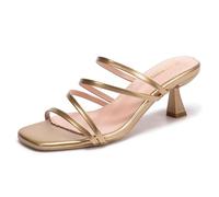 Frank Mully Women's Strappy Heels Comfortable Kitten-Heels Sandals Square Open Toe Cute Wedding Party Evening Prom Dress Pump Sandals Shoes