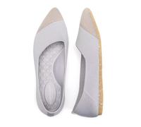 Frank Mully Women's Wide Width Flat Shoes, Comfortable Pointed Toe Flats for Wide Feet, Grey M, 10