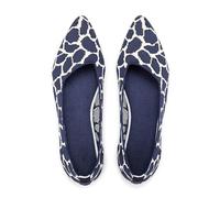 Frank Mully Women's Wide Width Flat Shoes, Comfortable Pointed Toe Flats for Wide Feet, Navy M, 5