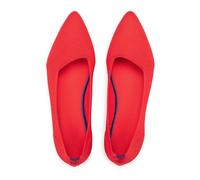 Frank Mully Women's Wide Width Flat Shoes, Comfortable Pointed Toe Flats for Wide Feet, Red M, 5.5