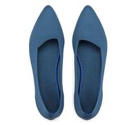 Frank Mully Women's Wide Width Flat Shoes, Comfortable Pointed Toe Flats for Wide Feet, Teal M, 7