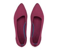 Frank Mully Women's Wide Width Flat Shoes, Comfortable Pointed Toe Flats for Wide Feet, Wine Red, 10