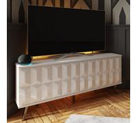 Frank Olsen Elevate White Corner Tv Cabinet With Mood Lighting & Intelligent Eye