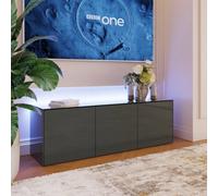 Frank Olsen Intel Grey High Gloss Large Tv Cabinet With Led Mood Lighting