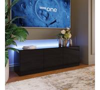 Frank Olsen Intel Smart LED 3 Door Large TV Unit - Black