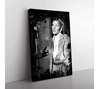 Frank Sinatra Coal Black Canvas Wall Art Print 30x20 Inch