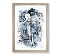 Frank Sinatra in Abstract Framed Print | A2 Oak Framed Wall Art | Ready to Hang | Abstract Fantasy Picture | Living Room Bedroom Lounge Office