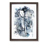 Frank Sinatra in Abstract Framed Print | A2 Walnut Framed Wall Art | Ready to Hang | Abstract Fantasy Picture | Living Room Bedroom Lounge Office