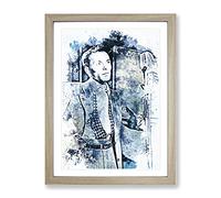 Frank Sinatra In Abstract Modern Art Framed Wall Art Print, Ready to Hang Picture for Living Room Bedroom Home Office Décor, Oak A2 (64 x 46 cm)
