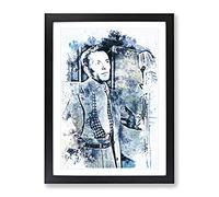 Frank Sinatra In Abstract Modern Art Framed Wall Art Print, Ready to Hang Picture for Living Room Bedroom Home Office Décor, Black A2 (64 x 46 cm)