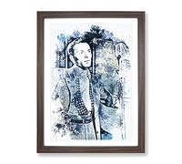 Frank Sinatra In Abstract Modern Art Framed Wall Art Print, Ready to Hang Picture for Living Room Bedroom Home Office Décor, Walnut A2 (64 x 46 cm)