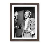 Frank Sinatra No.1 Modern Framed Print | A2 Walnut Framed Wall Art | Ready to Hang | Modern Nature Picture | Living Room Bedroom Lounge Office