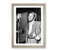 Frank Sinatra No.1 Modern Framed Wall Art Print, Ready to Hang Picture for Living Room Bedroom Home Office Décor, Oak A3 (34 x 46 cm)