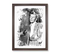 Frank Sinatra No.1 V3 Modern Framed Print | A2 Walnut Framed Wall Art | Ready to Hang | Modern Nature Picture | Living Room Bedroom Lounge Office