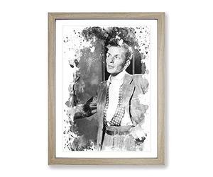 Frank Sinatra No.1 V3 Modern Framed Print | A3 Oak Framed Wall Art | Ready to Hang | Modern Nature Picture | Living Room Bedroom Lounge Office