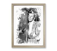 Frank Sinatra No.1 V3 Modern Framed Print | A4 Oak Framed Wall Art | Ready to Hang | Modern Nature Picture | Living Room Bedroom Lounge Office