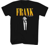 Frank Sinatra T Shirt Signature Adult Black Short Sleeve American Icon Singer Vintage Style Graphic Tees(Large)