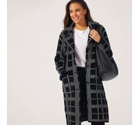 Frank Usher Checkered Chenille Feel Blazer Coat BLACK MONO LARGE / EXTRA LARGE