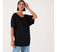 Frank Usher Elbow Sleeve Ruched Side Jersey T-Shirt DUSKY PINK SMALL / MEDIUM