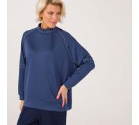 Frank Usher High Neck Super Soft Jersey Jumper With Studs BLACK,SILVER LARGE / EXTRA LARGE