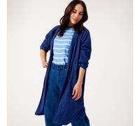 Frank Usher Rib Jersey Longer Parka Style Edge To Edge Cardigan Wit... NAVY ONE SIZE