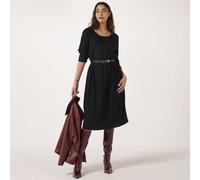 Frank Usher Textured Bell Shaped Below The Knee Dress BLACK LARGE EXTRA LARGE