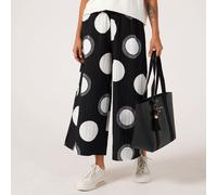 Frank Usher Textured Spot Woven Wide Leg Trousers WHITE MONO SMALL / MEDIUM