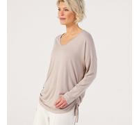 Frank Usher V-Neck Top With Rushing Side Tie BLACK LARGE / EXTRA LARGE