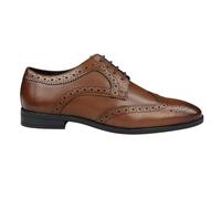 Frank Wright Mens Real Leather Smart Shoes Laced Brogue Shoes Black Brown Classic Gatsby Dress - Tan - UK 6