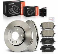 Frankberg 1x Frankberg Discs Brake Disk + 4x Rear brake pads 7H0698451C | Compatible with: T.r.a.n.s.p.o.r.t.e.r V Box 7EA 7EH 7HA 7HH, T.r.a.n.s.p.o.r.t.e.r V Bus 7EB 7EJ 7HB 7HJ
