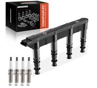 Frankberg 1x Ignition Coil Set + 4x Ignition Coil Set 6-Pole Compatible with C2 JM 1.4L 2006-2008 C3 I FC FN 1.4L 2003-2009 C4 Coupe LA 1.4L 2004-2010 C4 I LC 1.4L 2004-2010 207 Replace# 597085