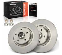 Frankberg 2x Brake Disc + 2x Wheel Bearing Hub Rear Axle full with Nut Compatible with Espace IV JK0/1 1.9L-3.5L 2002-2024 Vel Satis BJ0 2.0L-3.5L 2002-2024 Replace# 8200244108