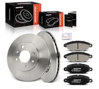 Frankberg 2x Brake Disc + 4x Brake Pad Front Axle Compatible with Kubistar Box X76 X80 2003-2010 Kangoo KC0/1 FC0/1 1998-2007 Replace# 4106000QAF