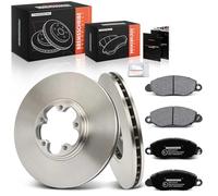 Frankberg 2x Brake Disc + 4x Brake Pad Front Axle Compatible with Transit Bus FB FC FD FS FZ 2.0L 2000-2006 Transit Box FA 2.0L 2.4L 2000-2006 Replace# 1C1J1125AD