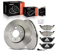 Frankberg 2x Brake Disc + 4x Brake Pad Front Axle with Brake Lubricants Compatible with A3 8L1 1996-2003 O.c.t.a.v.i.a I 1U2 1996-2010 Golf IV 1J1 1997-2005 Replace# 1J0698151E
