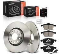 Frankberg 2x Brake Disc + 4x Brake Pad Front Axle with Brake Lubricants Compatible with A4 8E2 B6 2000-2004 A6 4B2 C5 1997-2005 Superb I 3U4 2001-2007 Replace# 8E0698151F 8E0615301R