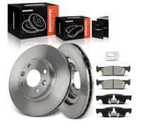 Frankberg 2x Brake Disc + 4x Brake Pad Front Axle with Brake Lubricants Compatible with Logan II - 2012-2024 S.a.n.d.e.r.o II - 2012-2024 Fortwo Coupe 453 2014-2024 Replace# 402062212R