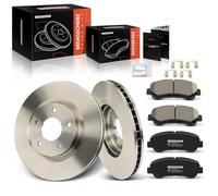 Frankberg 2x Brake Disc + 4x Brake Pad Front Axle with Brake Lubricants Compatible with X-Trail T31 2.0L 2.5L 2007-2013 X-Trail Van T31 2.0L 2011-2014 Replace# D1060JD00A