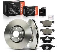 Frankberg 2x Brake Disc+4x Brake Pad Front Replace# 30769122 | Compatible with Volvo XC90 I 275 2002-2014; ⌀Approx. 68mm, Vented, for Brake system: ATE, 30793231, 30636074, 306360743