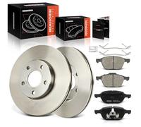 Frankberg 2x Brake Disc 4x Brake Pad Front with Brake Lubricants Compatible with C-Max DM2 2007-2010 Focus II DA DP HCP 2004-2012 C30 C70 S40 V50 Replace# 3M512C375AD BPYK3323ZA
