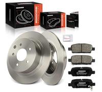 Frankberg 2x Brake Disc + 4x Brake Pad Rear Axle Compatible with Juke F15 2014-2024 Qashqai +2 I J10 JJ10E NJ10 2007-2013 Teana I J31 2003-2008 Replace# 432069Y000