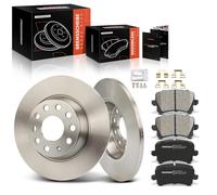 Frankberg 2x Brake Disc + 4x Brake Pad Rear axle with Brake Lubricants Compatible with A3 8P1 2003-2012 Leon 1P1 2005-2012 P.a.s.s.a.t 362 2010-2014 Replace# 5Q0615601Q
