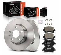 Frankberg 2x Brake Disc + 4x Brake Pad Rear Axle with Brake Lubricants Compatible with TT 8J3 1.8L 2.0L 2006-2014 TT R.o.a.d.s.t.e.r 8J9 1.8L 2.0L 2007-2014 Replace# 1K0698451