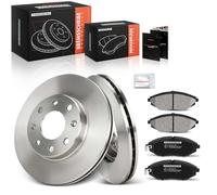 Frankberg 2x Brake Disc + 4x Brake Pad with Brake Lubricants Brake DiscSet Brake Kit Disc Pad Front Left Right Compatible with Spark M300 1.0L 1.2L 2010-2015 Replace# 96471274
