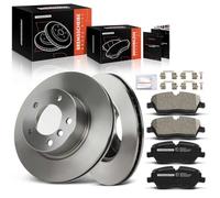 Frankberg 2x Brake Disc + 4x Brake Pad with Brake Lubricants Front Axle Compatible with 1 Series E81 2.0L 2006-2010 1 Series E87 2004-2010 1 Series Cabriolet E88 2008-2010 Replace# 34116764641