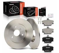 Frankberg 2x Brake Disc + 4x Brake Pad with Brake Lubricants Front Axle Compatible with Cabrio 450 2000-2004 Fortwo Cabrio 450 451 2004-2024 Replace# 0004341V001