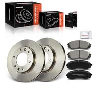 Frankberg 2x Brake Disc + 4x Brake Pad with Brake Lubricants Front Axle Compatible with Carnival/Grand Carnival III VQ 2.2L-2.9L 2010-2014 Replace# 517124D200 581014DE00