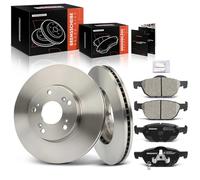 Frankberg 2x Brake Disc + 4x Brake Pad with Brake Lubricants Front Axle Compatible with Civic IX FB FG 2012-2016 Civic X Hatchback FC FK 2017-2023 Replace# 45251TV0E00