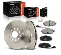 Frankberg 2x Brake Disc + 4x Brake Pad with Brake Lubricants Front Axle Compatible with Mii KE1 KF1 1.0L 2011-2019 Citigo NF1 1.0L 2011-2019 Replace# 1J0698151D