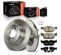Frankberg 2x Brake Disc + 4x Brake Pad with Brake Lubricants Rear Axle Compatible with 1 Series Cabriolet E88 118 120 125 128 2007-2013 1 Series Coupe E82 118 120 125 Replace# 34216778051